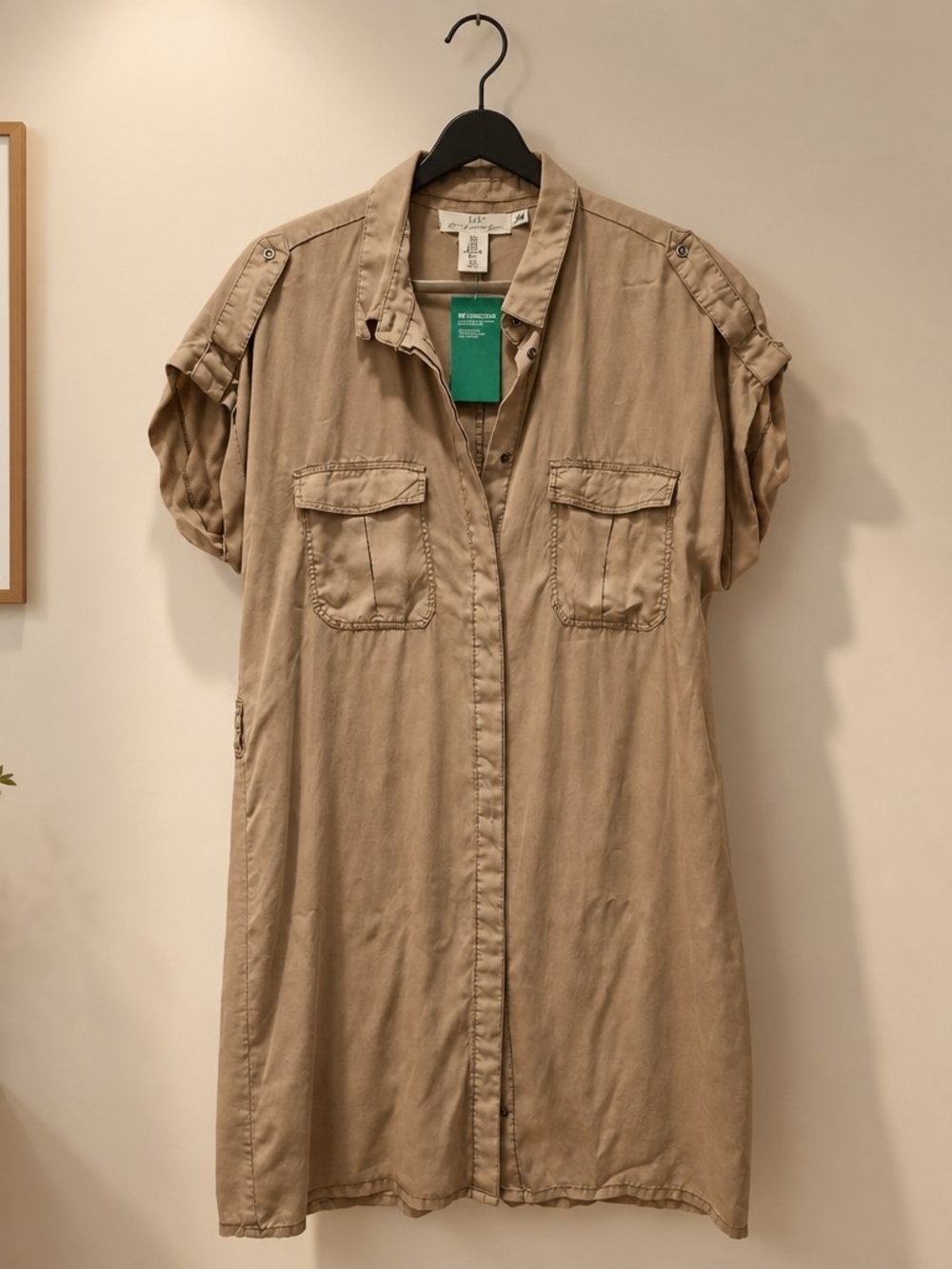 H&M Khaki Utility Shirt Dress